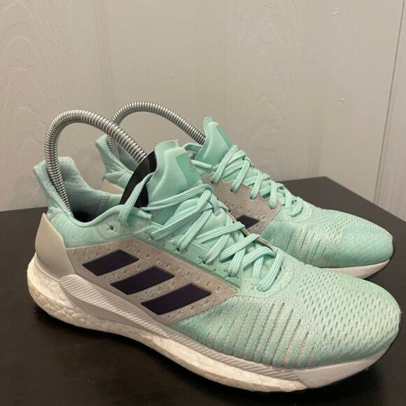 ADIDAS BOOST RUNNING SNEAKERS SZ 8.5 SOLAR LITE GREEN MINT ATHLETIC VERSATILE - Picture 15 of 16
